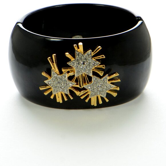 KJL Kenneth Jay Lane Crystal Starburst Resin Bracelet - Picture 1 of 5